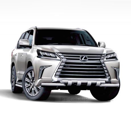 Защита переднего бампера двойная с зубьями d63/63мм (НПС) LEXUS 450D (2015-н.в.) купить недорого с доставкой в Санкт-Петербург