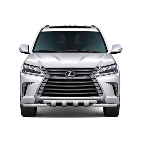 Защита переднего бампера двойная с зубьями d63/63мм (НПС) LEXUS 450D (2015-н.в.) купить недорого с доставкой в Санкт-Петербург