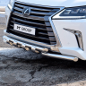 Защита переднего бампера двойная с зубьями d63/63мм (НПС) LEXUS 450D (2015-н.в.) купить недорого с доставкой в Санкт-Петербург
