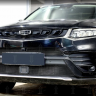 Защита радиатора "Standart" Geely Tugella FY11 (2019-н.в.) верх с камерой, чёрная купить недорого с доставкой в Санкт-Петербург