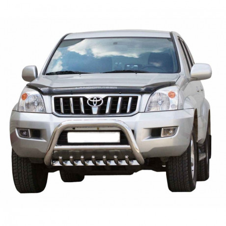 Кенгурин «Низкий» с защитой двигателя (d63.5) для Toyota Land Cruiser Prado 120 (2002-2009)(Окрашенное) купить недорого с доставкой в Санкт-Петербург