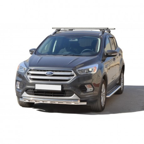 Защита переднего бампера «Труба двойная» (d63,5) для Ford Kuga (2016-н.в.)(Окрашенное) купить недорого с доставкой в Санкт-Петербург