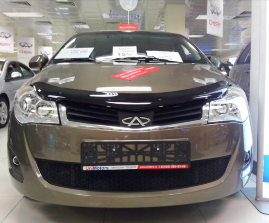 Защита радиатора "Standart" Chery Bonus, Very (2011-2016) чёрная купить недорого с доставкой в Санкт-Петербург