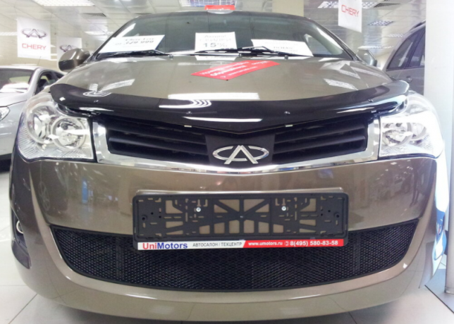 Защита радиатора "Standart" Chery Bonus, Very (2011-2016) чёрная купить недорого с доставкой в Санкт-Петербург