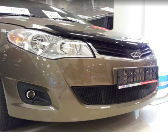 Защита радиатора "Standart" Chery Bonus, Very (2011-2016) чёрная купить недорого с доставкой в Санкт-Петербург