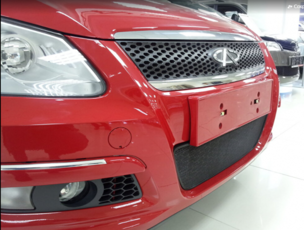 Защита радиатора "Standart" Chery M11 (2010-2016) чёрная купить недорого с доставкой в Санкт-Петербург