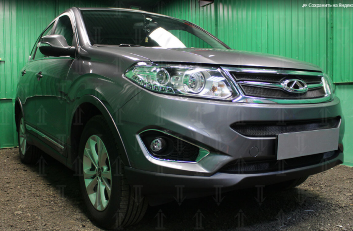 Защита радиатора "Standart" Chery Tiggo 5 (2014-2016) низ, чёрная купить недорого с доставкой в Санкт-Петербург